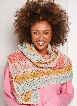 Model wearing the Gelato Stripe Summer Wrap